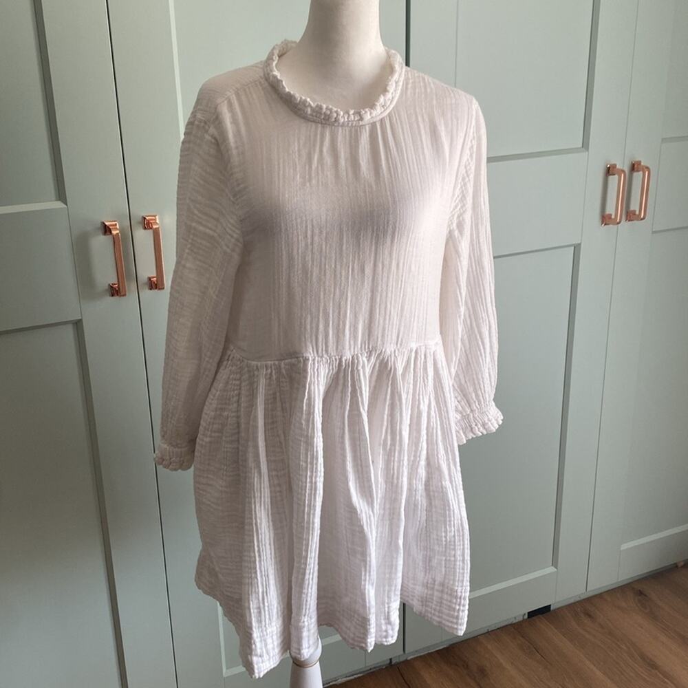 Free People Living For This Mini Dress Tunic Ivory sz Small 100% cotton